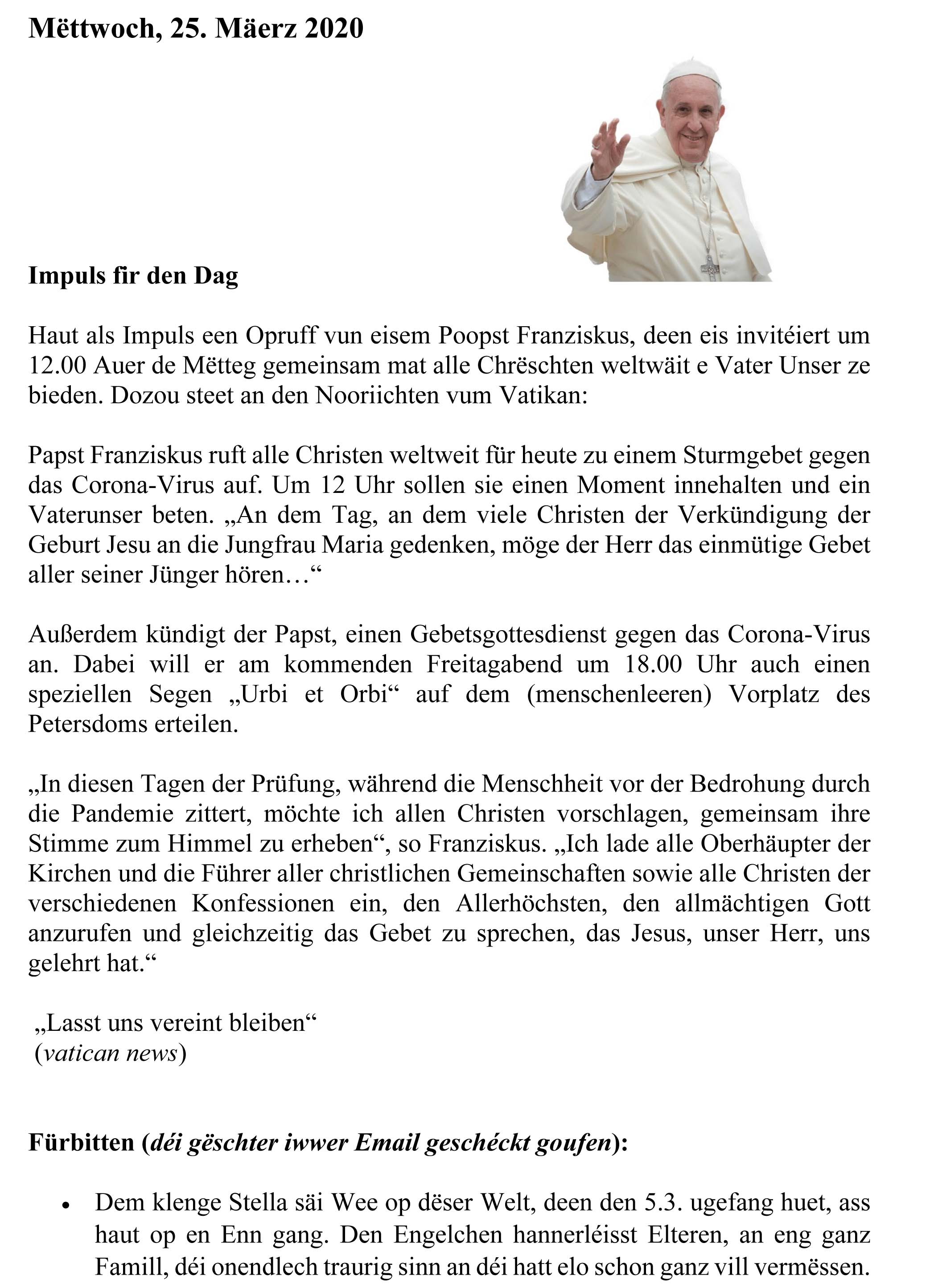 20200325 Gedanke fir den Dag 1