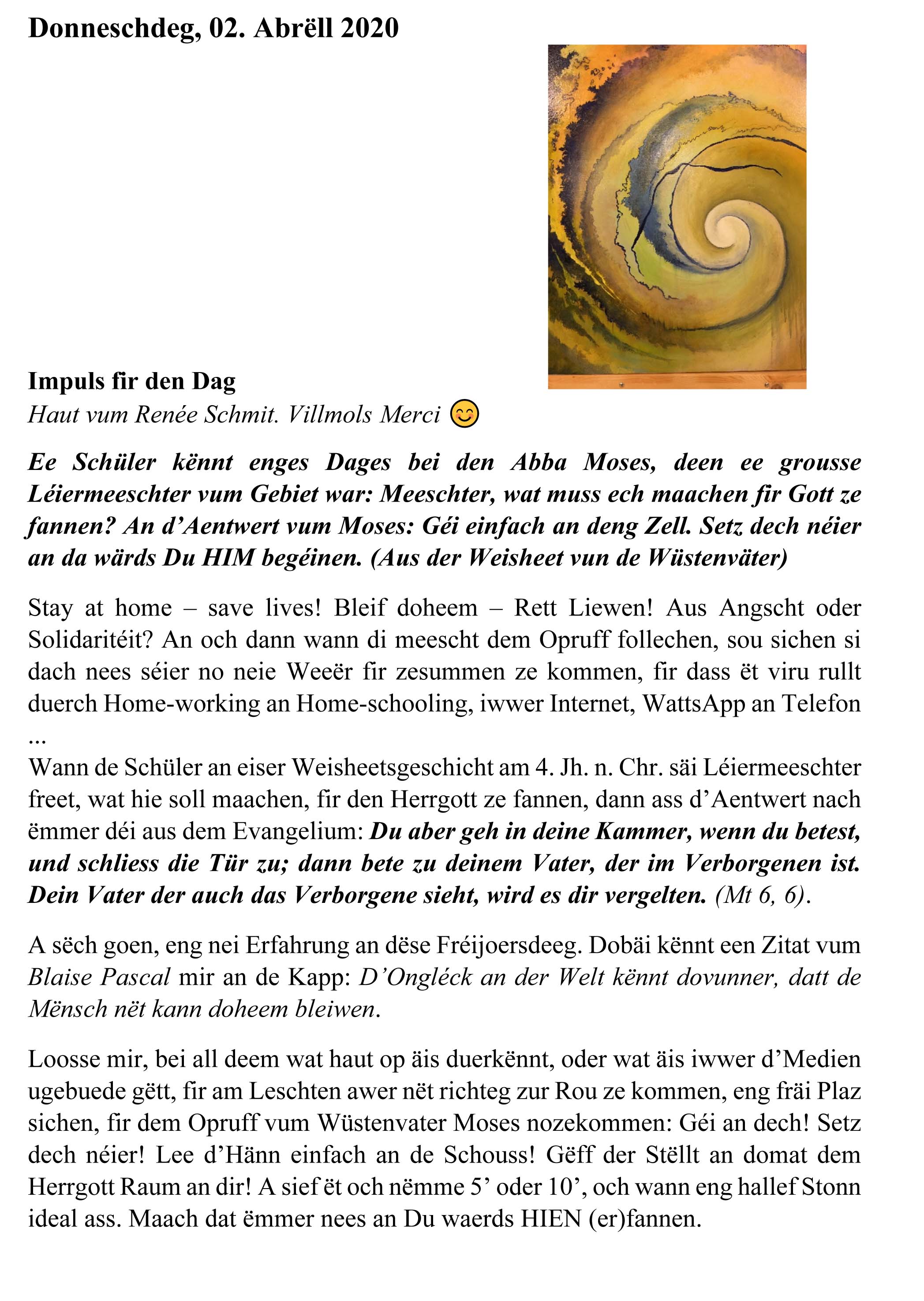 20200402 Gedanke fir den Dag 1