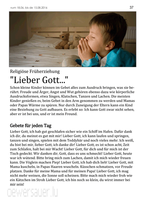 Religioese Frueherziehung